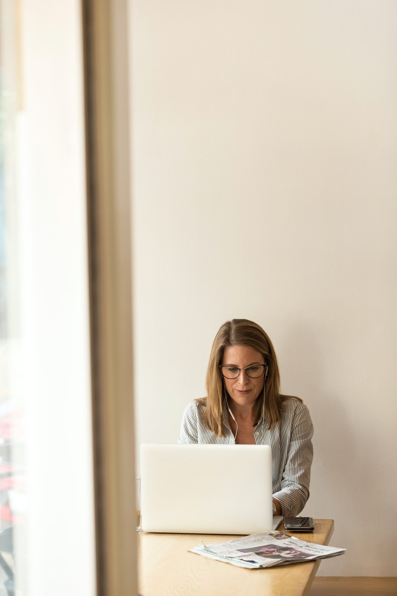 Woman working on a laptop